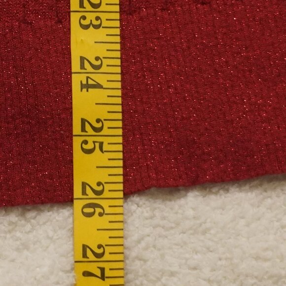 Sparkly Ruby Red V-Neck Pullover Sweater Size Large Holiday Christmas Party - Picture 8 of 8